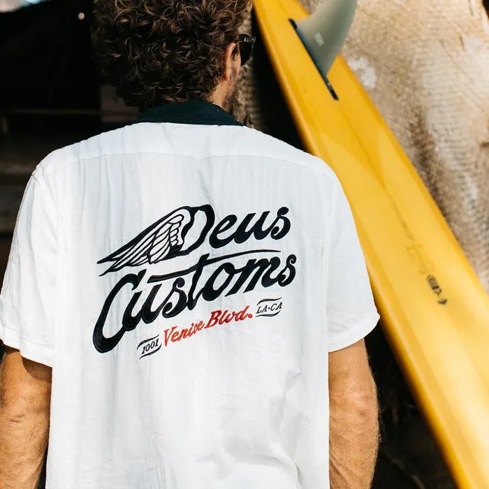 Men Bonnieville Shirt 8211 Vintage White Grey Deus Ex Machina Shirts Men Bonnieville Shirt 8211 Vintage White Grey Deus Ex Machina Shirts