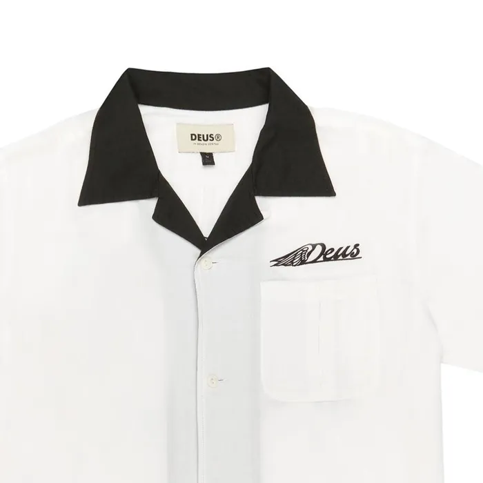 Men Bonnieville Shirt 8211 Vintage White Grey Deus Ex Machina Shirts Men Bonnieville Shirt 8211 Vintage White Grey Deus Ex Machina Shirts