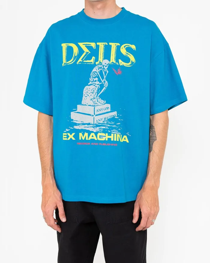 Men Brain Power Tee 8211 Turkish Blue Deus Ex Machina Tees