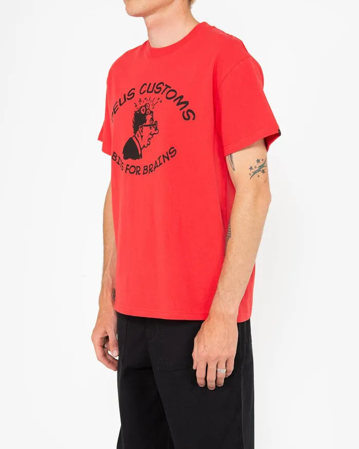 Men Brainz Tee 8211 Rocco Red Deus Ex Machina Tees Men Brainz Tee 8211 Rocco Red Deus Ex Machina Tees
