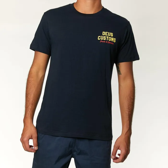 Men Bush Mechanics Tee 8211 Midnight Blue Deus Ex Machina Tees Men Bush Mechanics Tee 8211 Midnight Blue Deus Ex Machina Tees