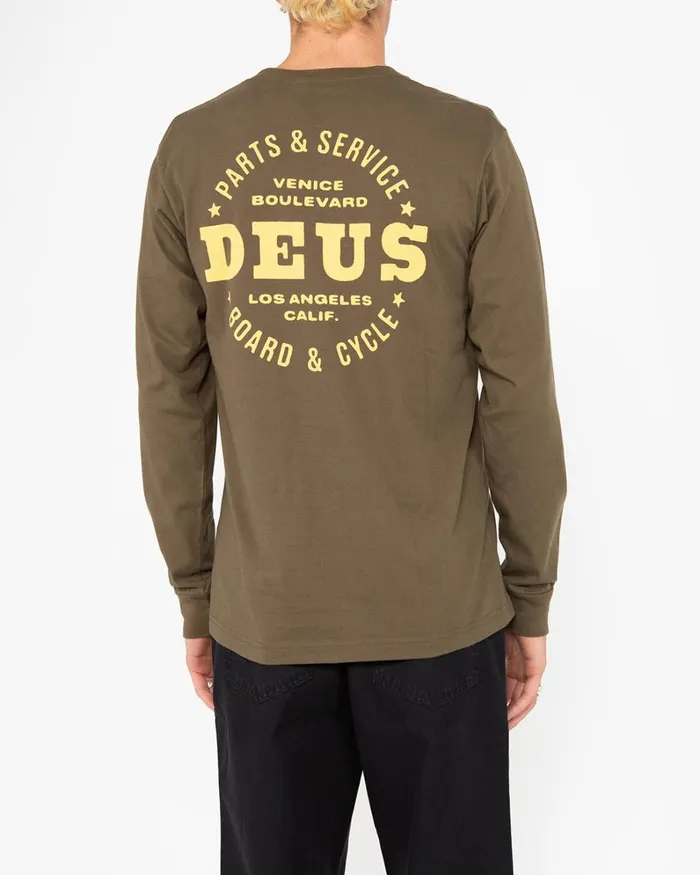 Men Certified Long Sleeve Tee 8211 Dark Olive Deus Ex Machina Tees