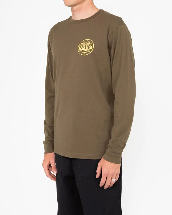 Men Certified Long Sleeve Tee 8211 Dark Olive Deus Ex Machina Tees Men Certified Long Sleeve Tee 8211 Dark Olive Deus Ex Machina Tees