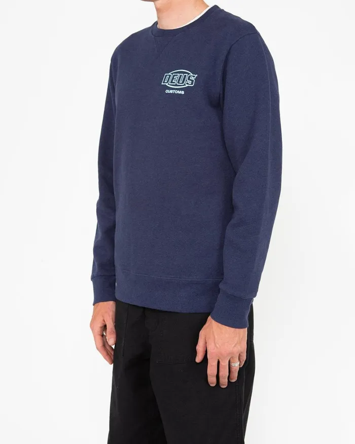 Men Chop Shop Crew 8211 Navy Marle Deus Ex Machina HoodiesFleece Men Chop Shop Crew 8211 Navy Marle Deus Ex Machina HoodiesFleece