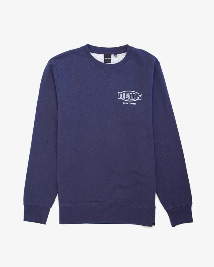 Men Chop Shop Crew 8211 Navy Marle Deus Ex Machina HoodiesFleece Men Chop Shop Crew 8211 Navy Marle Deus Ex Machina HoodiesFleece