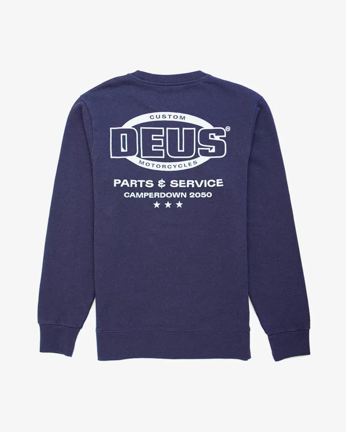 Men Chop Shop Crew 8211 Navy Marle Deus Ex Machina HoodiesFleece Men Chop Shop Crew 8211 Navy Marle Deus Ex Machina HoodiesFleece