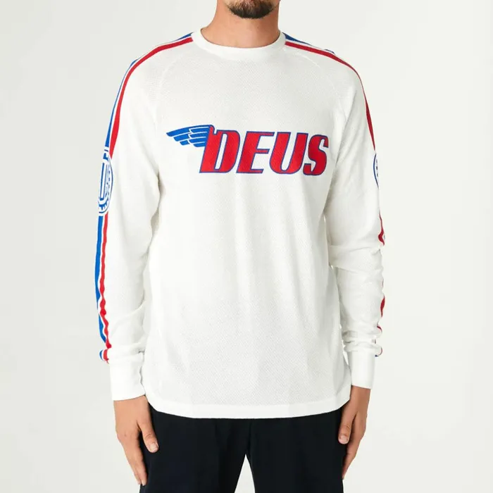 Men Chucks Moto Jersey 8211 Tricolour Deus Ex Machina Tees Men Chucks Moto Jersey 8211 Tricolour Deus Ex Machina Tees