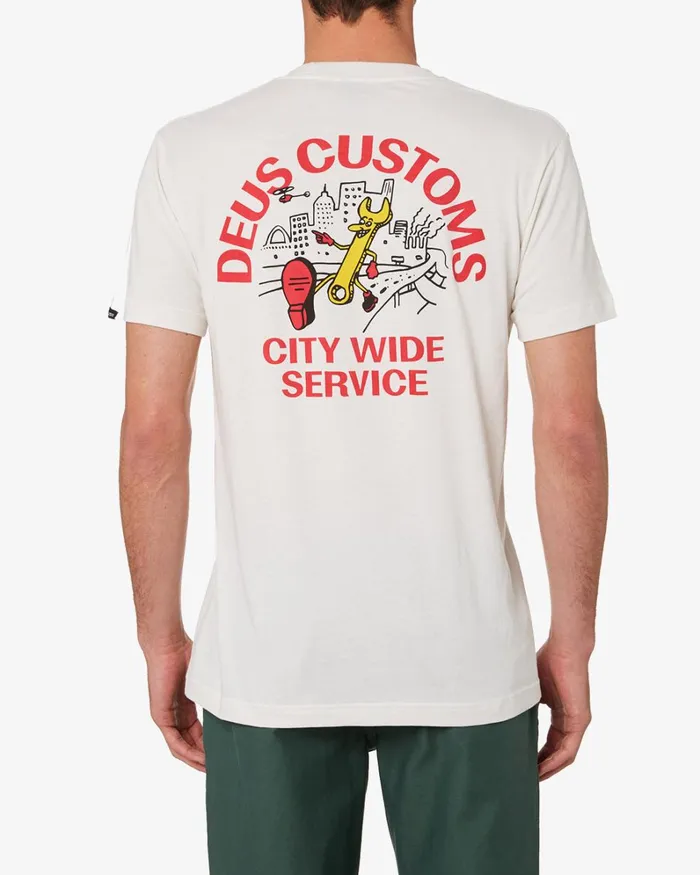 Men City Wide Tee 8211 Vintage White Deus Ex Machina Tees Men City Wide Tee 8211 Vintage White Deus Ex Machina Tees