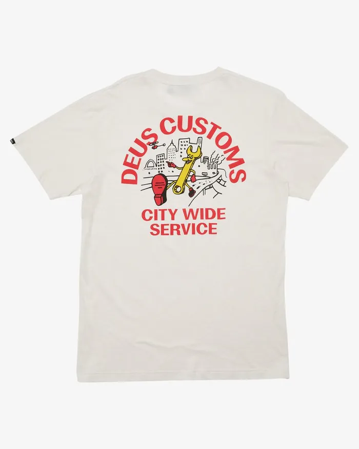Men City Wide Tee 8211 Vintage White Deus Ex Machina Tees Men City Wide Tee 8211 Vintage White Deus Ex Machina Tees
