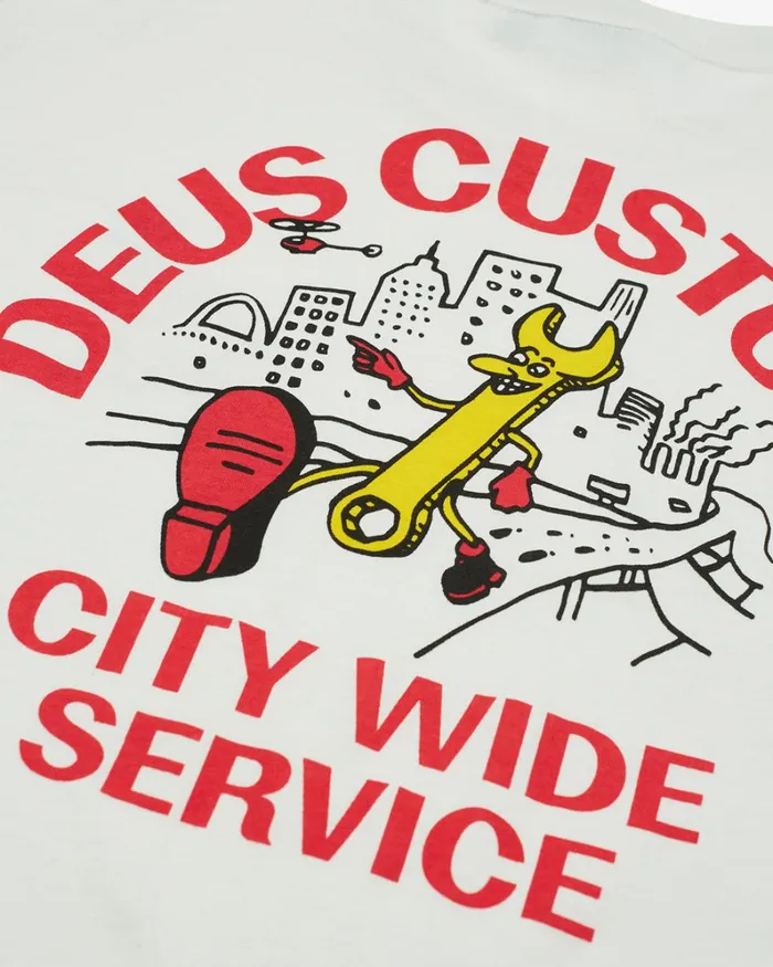 Men City Wide Tee 8211 Vintage White Deus Ex Machina Tees Men City Wide Tee 8211 Vintage White Deus Ex Machina Tees
