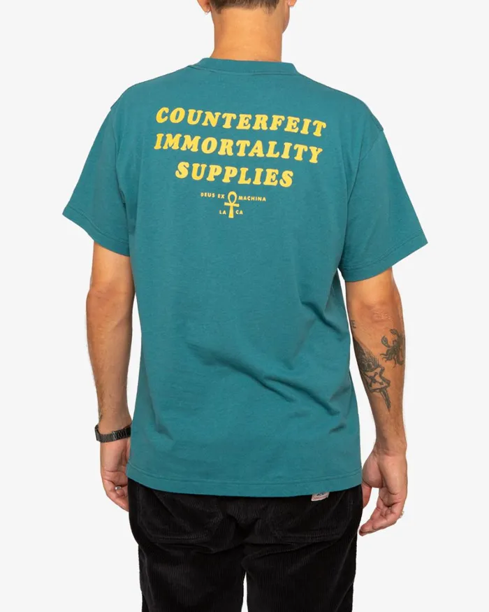Men Counterfeit Tee 8211 Jasper Green Deus Ex Machina Tees Men Counterfeit Tee 8211 Jasper Green Deus Ex Machina Tees