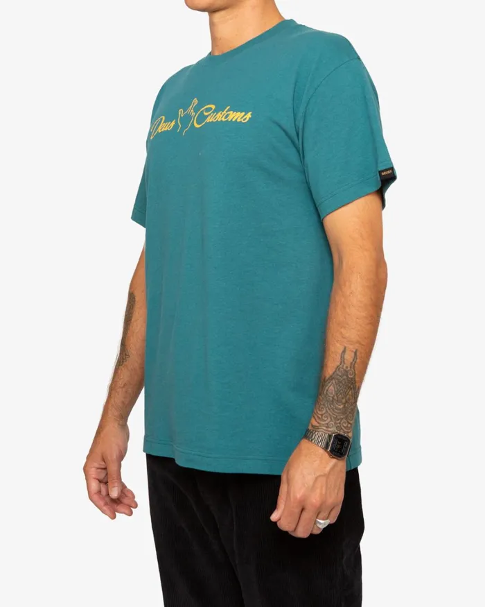 Men Counterfeit Tee 8211 Jasper Green Deus Ex Machina Tees Men Counterfeit Tee 8211 Jasper Green Deus Ex Machina Tees