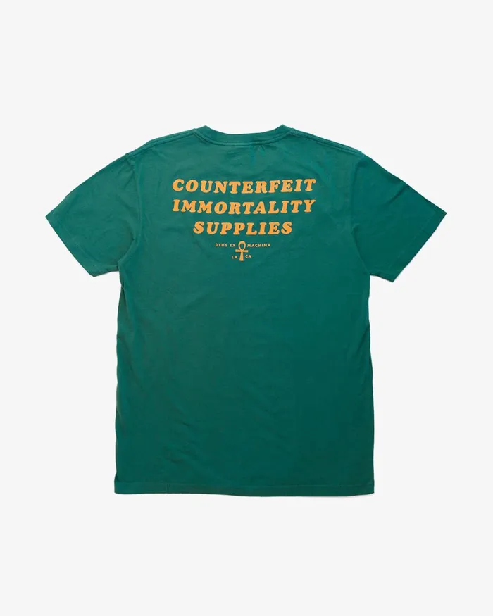 Men Counterfeit Tee 8211 Jasper Green Deus Ex Machina Tees Men Counterfeit Tee 8211 Jasper Green Deus Ex Machina Tees