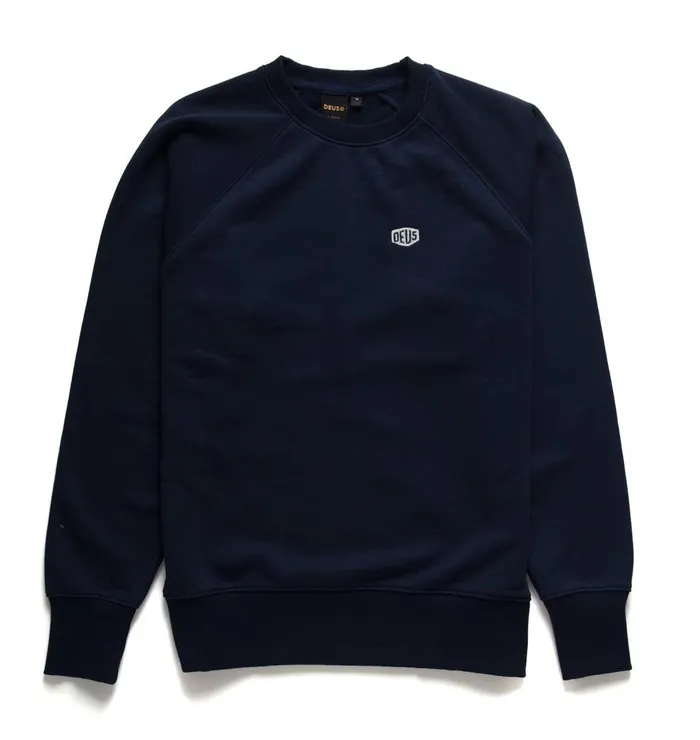 Men Dave Shield Crew 8211 Navy Deus Ex Machina HoodiesFleece