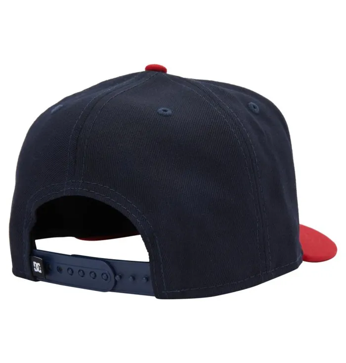 Men DC Shoes Hats and Beanies Empire Fielder Snapback Hat Navy Red