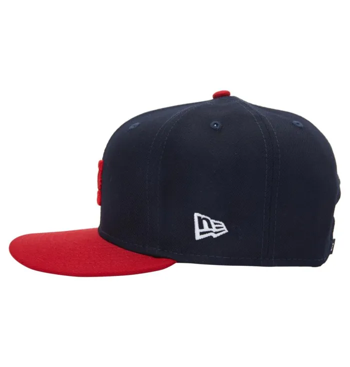 Men DC Shoes Hats and Beanies Empire Fielder Snapback Hat Navy Red