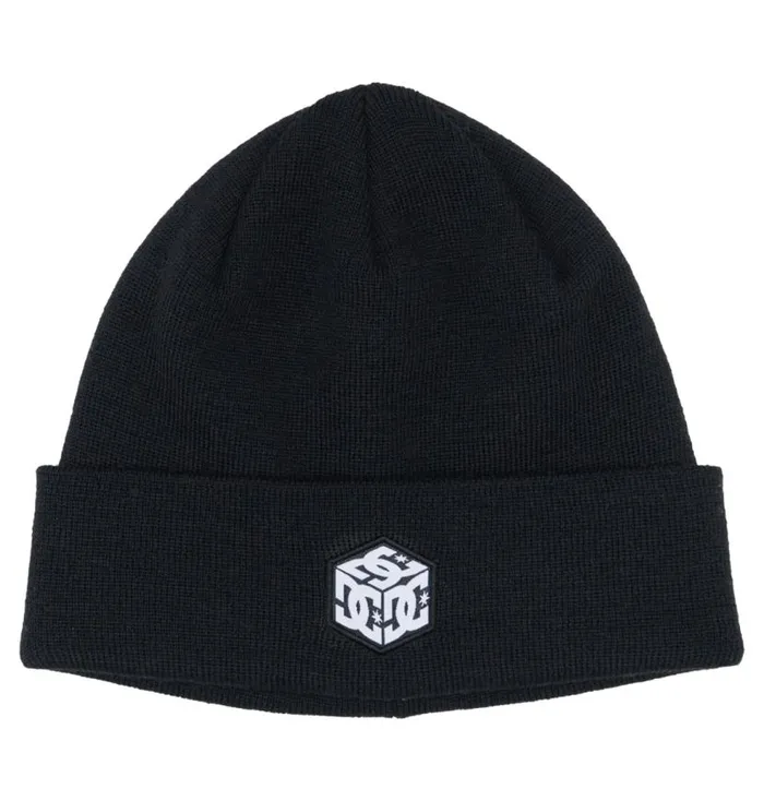 Men DC Shoes Hats and Beanies Jaakko Cubic Cuff Beanie Black