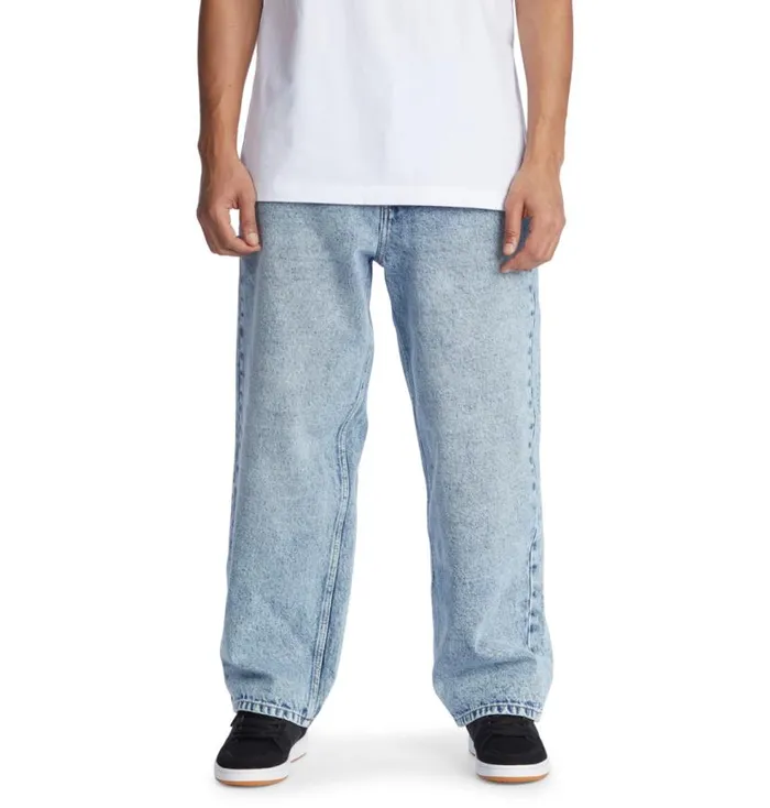 Men DC Shoes Pants Worker Indigo Vintage Wash Baggy Fit Jeans Indigo Vintage Wash
