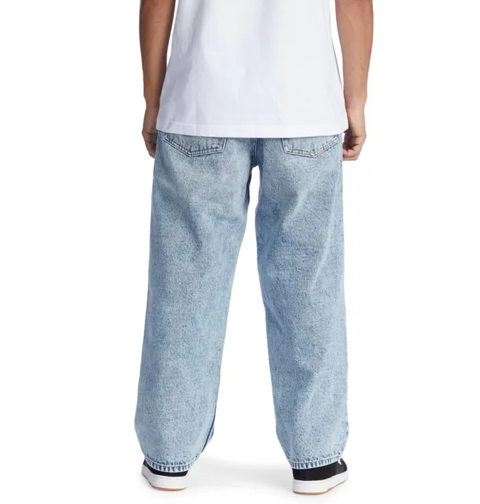 Men DC Shoes Pants Worker Indigo Vintage Wash Baggy Fit Jeans Indigo Vintage Wash