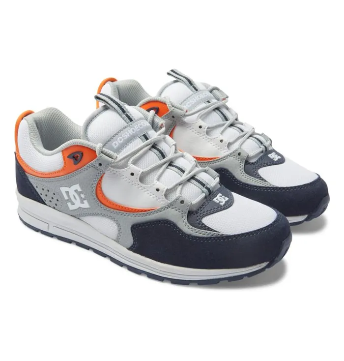 Men DC Shoes Skate Kalis Lite Skate Shoes Navy Orange