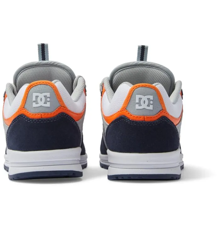 Men DC Shoes Skate Kalis Lite Skate Shoes Navy Orange