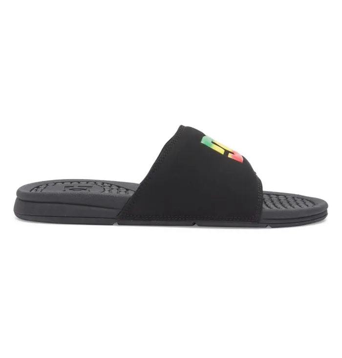 Men DC Shoes Slides Bolsa Slides Blackblackred