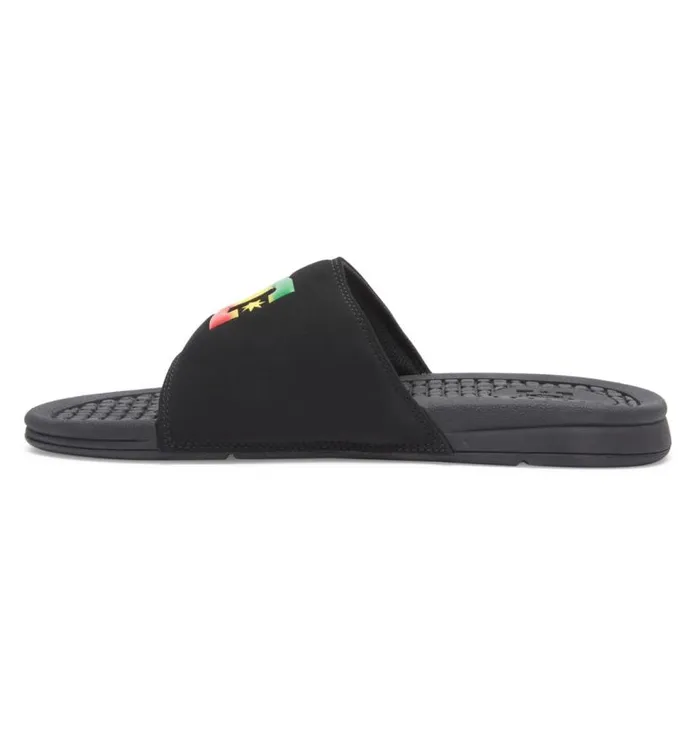 Men DC Shoes Slides Bolsa Slides Blackblackred