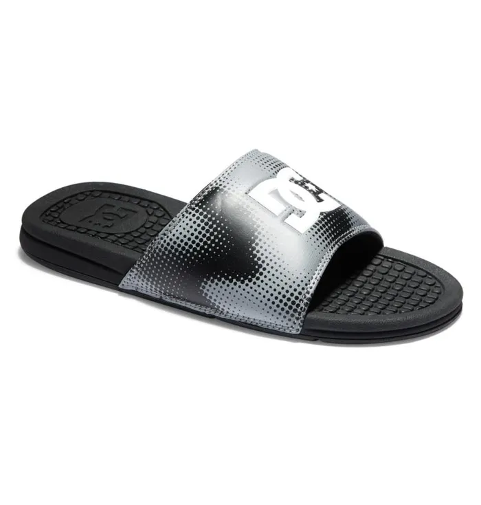Men DC Shoes Slides Bolsa Slides Blackgreywhite