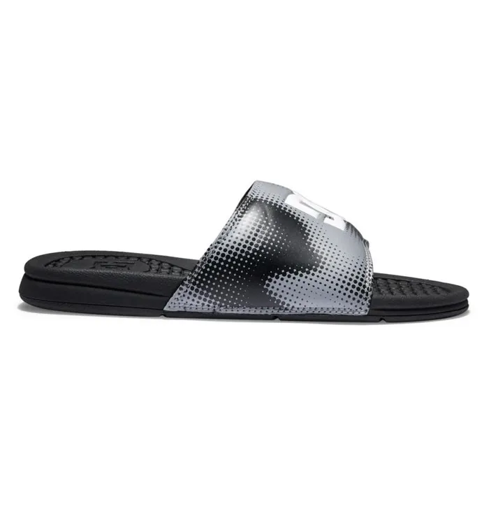 Men DC Shoes Slides Bolsa Slides Blackgreywhite