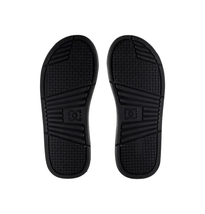 Men DC Shoes Slides Bolsa Slides Blackgreywhite
