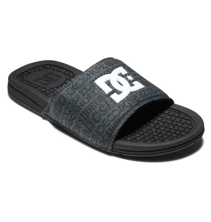 Men DC Shoes Slides Bolsa Slides Blackwhite Print