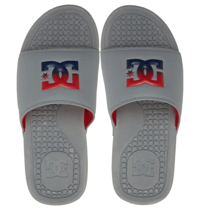 Men DC Shoes Slides Bolsa Slides Greyred