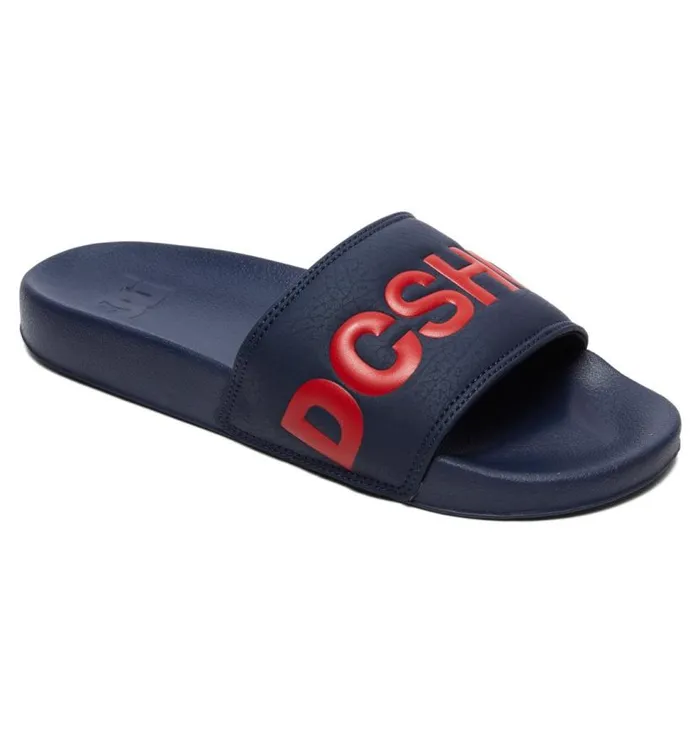 Men DC Shoes Slides DC Slides Navyred