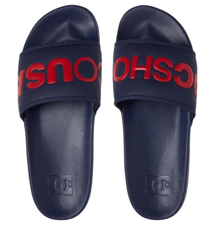 Men DC Shoes Slides DC Slides Navyred