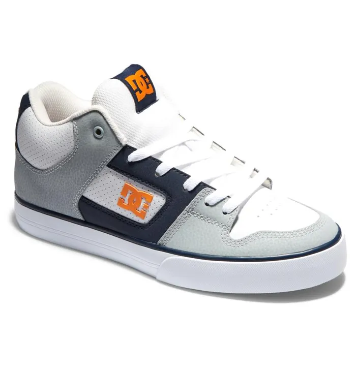 Men DC Shoes Sneakers Pure MID MidTop Shoes Whitegreyorange