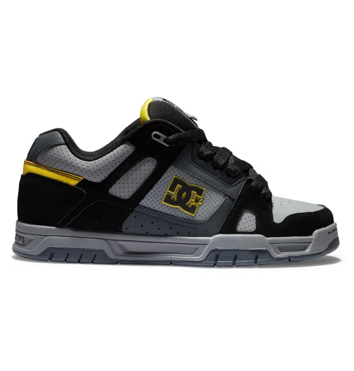 Men DC Shoes Sneakers Stag Shoes Greyblackyellow