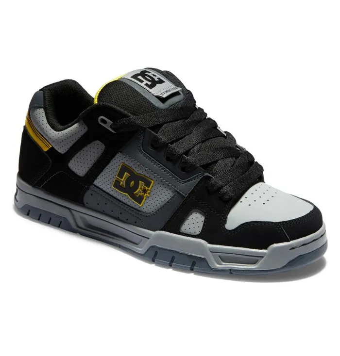 Men DC Shoes Sneakers Stag Shoes Greyblackyellow