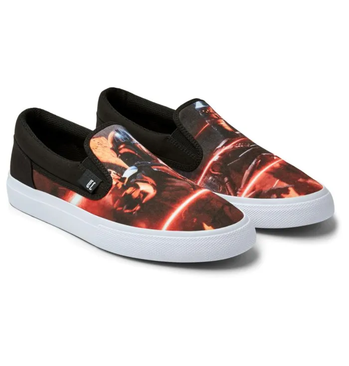 Men DC Shoes Sneakers Star Wars DC Manual SlipOn Shoes Blackred
