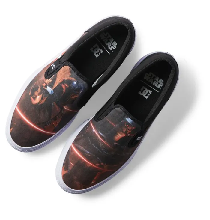 Men DC Shoes Sneakers Star Wars DC Manual SlipOn Shoes Blackred