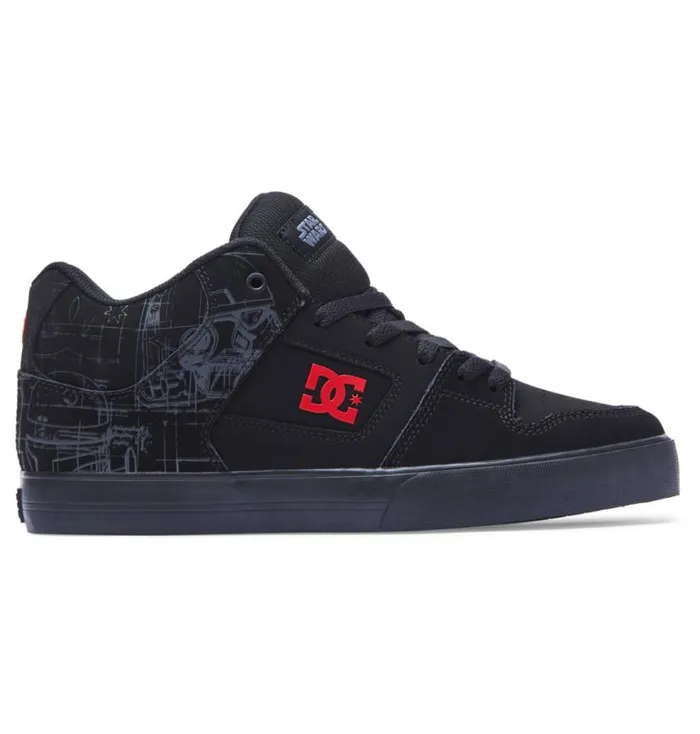 Men DC Shoes Sneakers Star Wars DC Shoes Pure MID MidTop Shoes Blackred