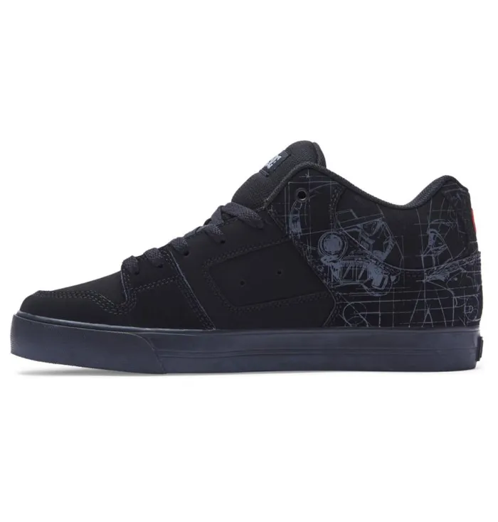 Men DC Shoes Sneakers Star Wars DC Shoes Pure MID MidTop Shoes Blackred