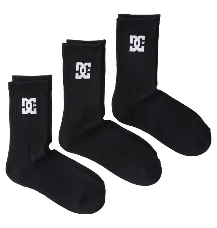 Men DC Shoes Socks DC Crew 3Pack Crew Socks Black