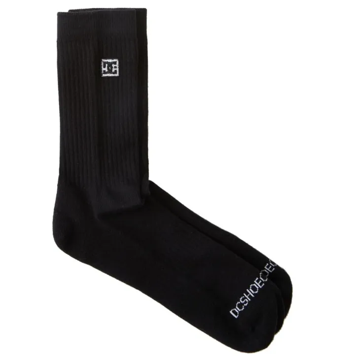 Men DC Shoes Socks DC Star 2Pack Crew Socks Black