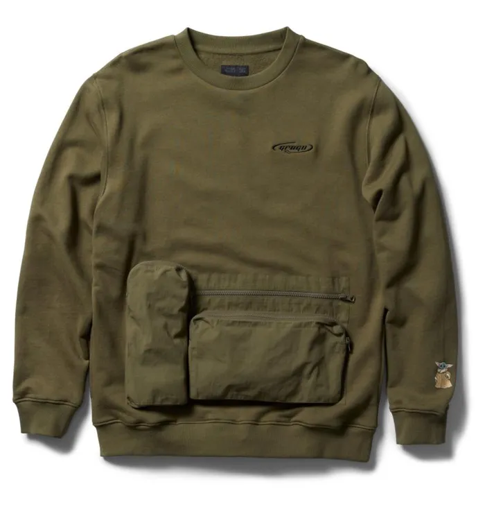 Men DC Shoes Sweatshirts and Hoodies Star Wars DC Grogu Sweatshirt Ivy Green