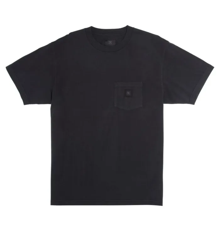 Men DC Shoes TShirts DC 1994 Pocket TShirt Black Garment Dye