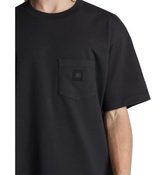 Men DC Shoes TShirts DC 1994 Pocket TShirt Black Garment Dye