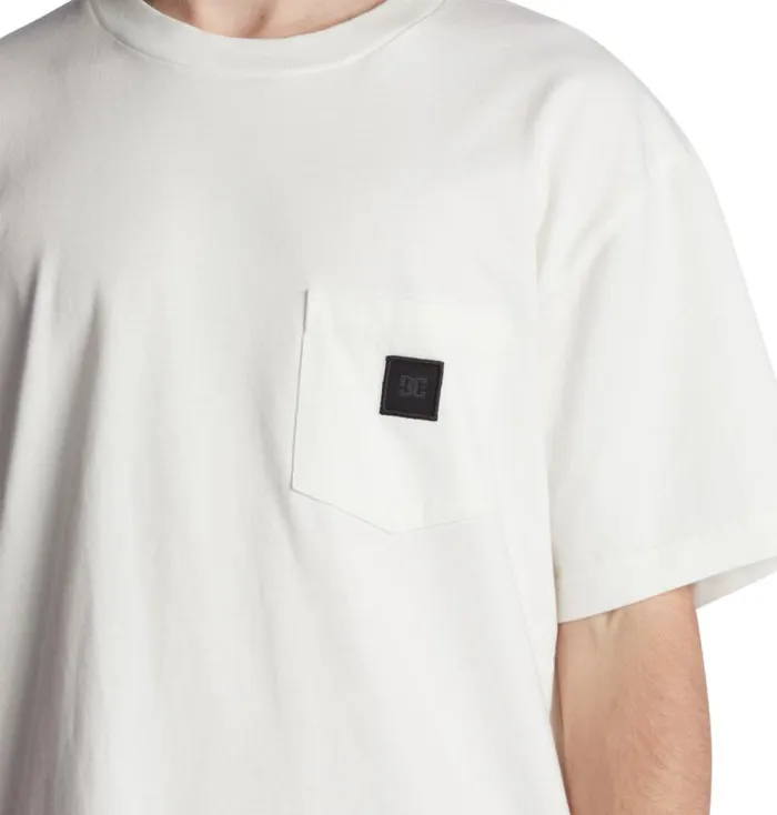 Men DC Shoes TShirts DC 1994 Pocket TShirt Lily White Garment Dye