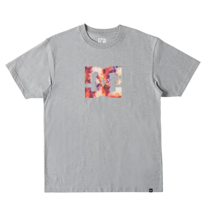 Men DC Shoes TShirts DC Star Fill Heritage TShirt Heather Greywarm Ice Dye