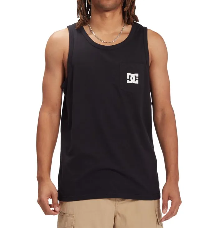 Men DC Shoes TShirts DC Star Pocket Tank Top Black
