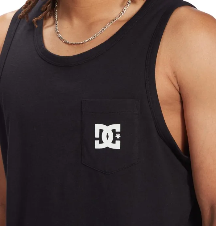 Men DC Shoes TShirts DC Star Pocket Tank Top Black
